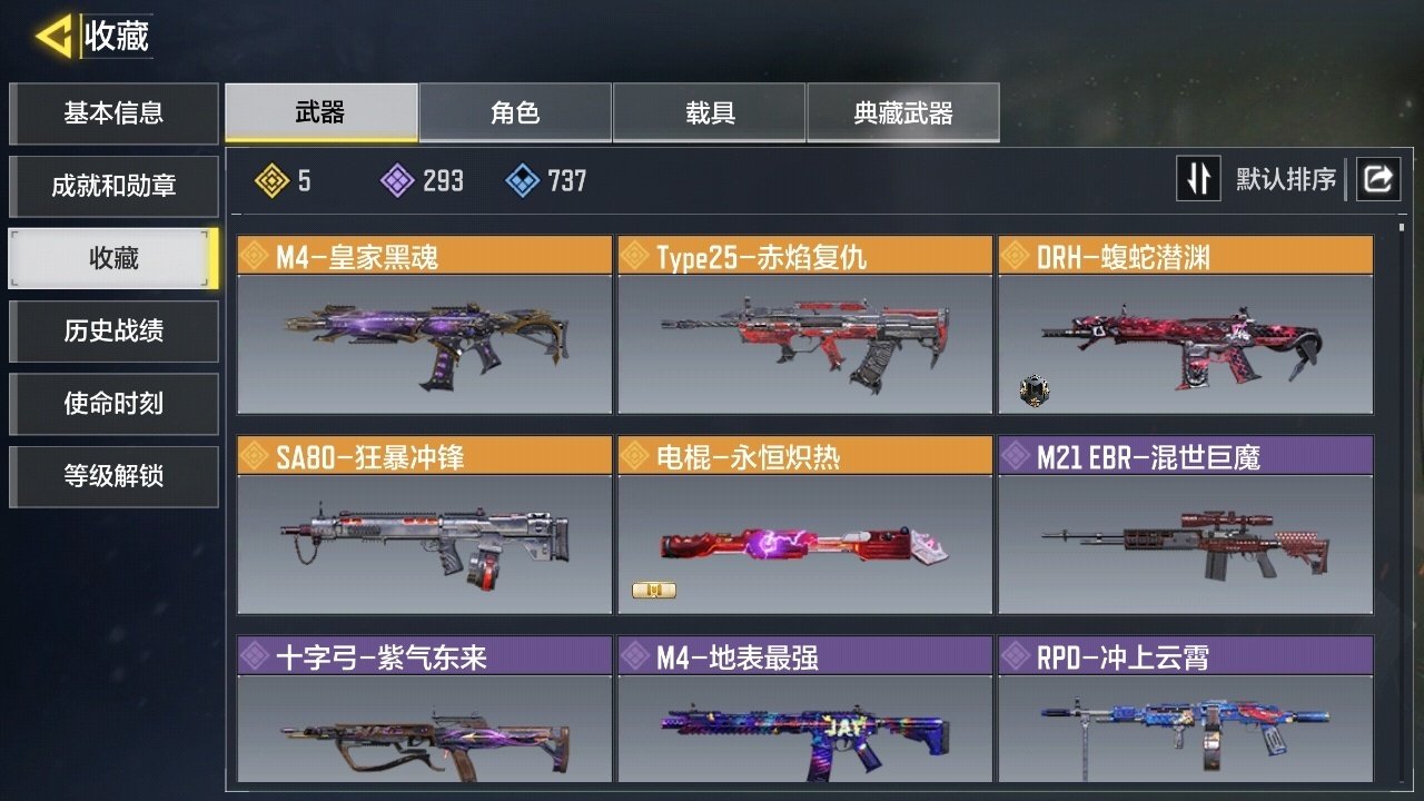 实名: 可修改 段位: 钻石 传说枪械数量...
