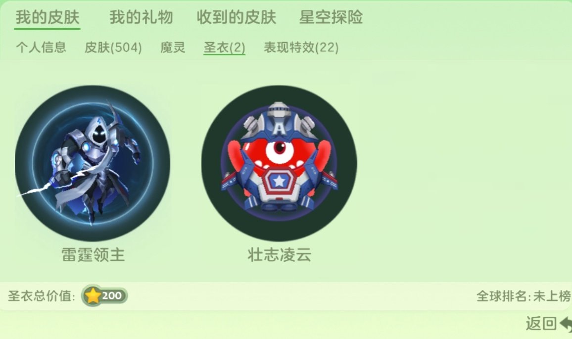 贵族等级: 球圣 圣衣: 壮志凌云,雷霆领...