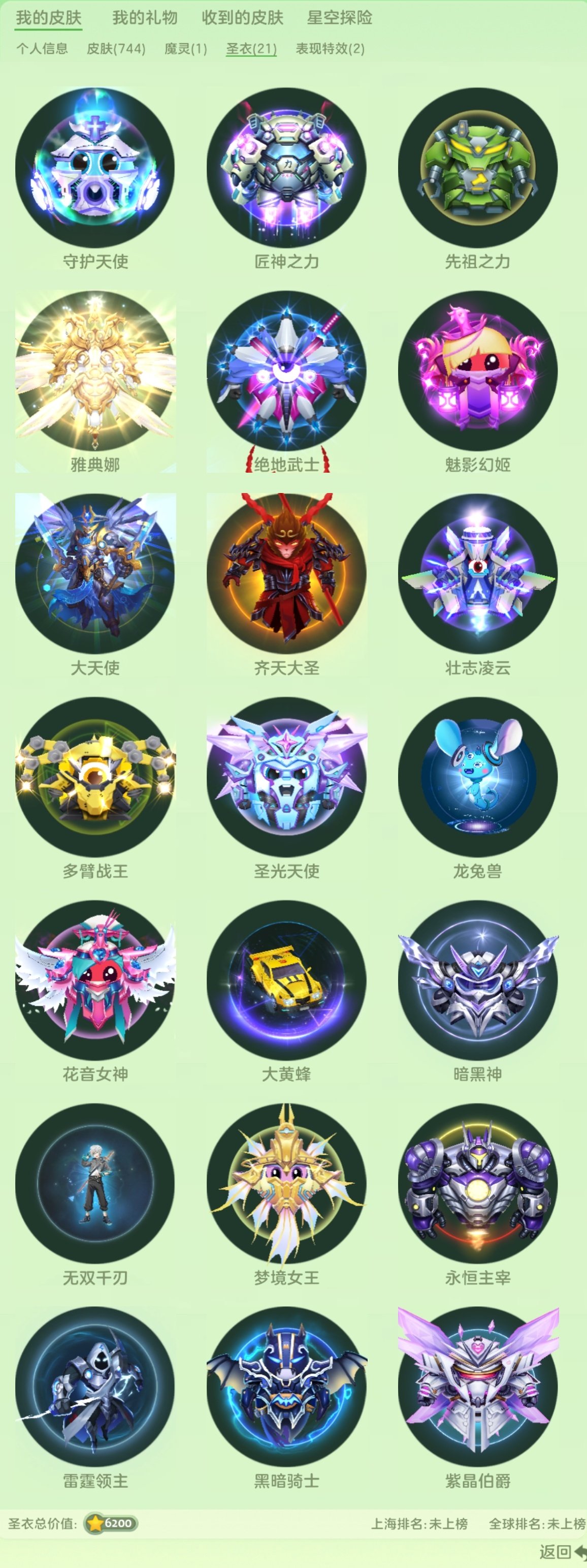 贵族等级: 球圣 魔灵: 星河舰长塞伦 圣...
