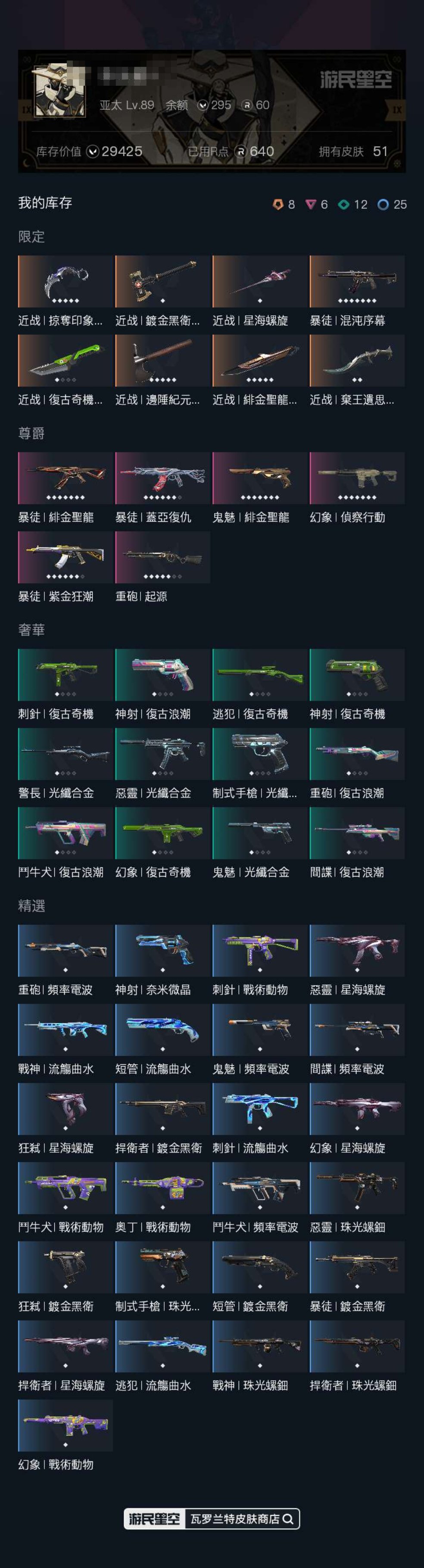 神话，白银，青铜，黑铁 库存价值:1000...